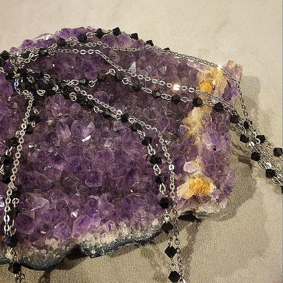 Layered Swarovski Crystal Cross Necklace - Picture 5 of 6
